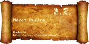 Mercz Rufina névjegykártya